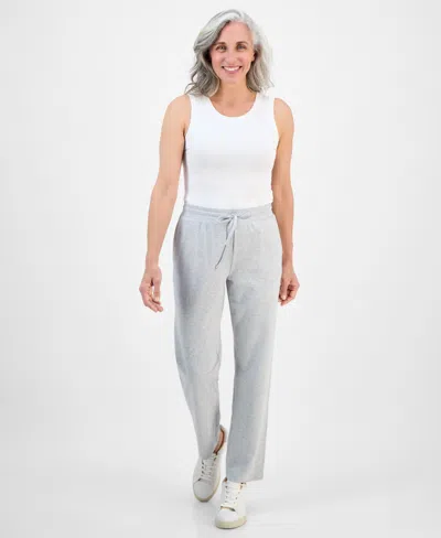 Style & Co Petite Mid-rise Pull-on Pants, Petite & Petite Short, Created For Macy's In Gray