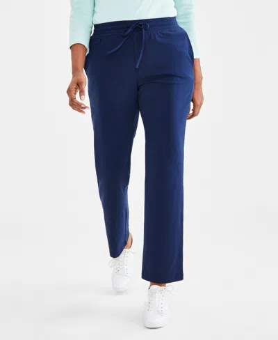 Style & Co Petite Mid-rise Pull-on Pants, Petite & Petite Short, Created For Macy's In Industrial Blue