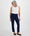 STYLE & CO PETITE MID RISE PULL ON STRAIGHT LEG PONTE PANTS, CREATED FOR MACY'S