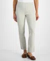 Style & Co Petite Mid Rise Pull On Straight Leg Ponte Pants, Created For Macy's In Stone Wall