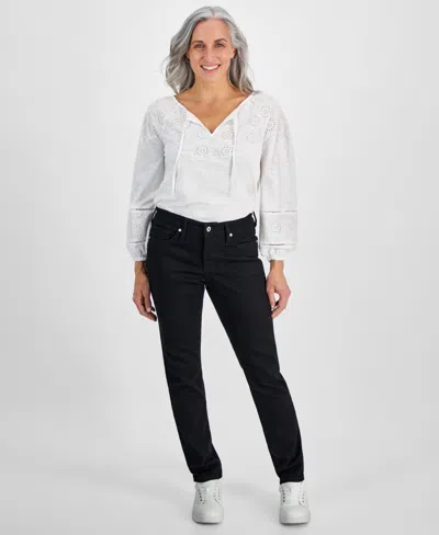 Style & Co Women's Slim-leg Jeans In Regular And Short Lengths, Created For Macy's In Deep Black
