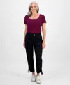 Style & Co Petite Mid-rise Tie-hem Capri Pants, Exclusively At Macy's In Black