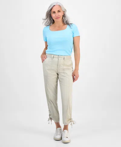 STYLE & CO PETITE MID-RISE TIE-HEM CAPRI PANTS, EXCLUSIVELY AT MACY'S