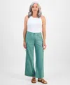Style & Co Petite Mid-rise Wide-leg Cargo Pants, Exclusively At Macy's In White