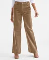 Style & Co Petite Mid Rise Wide-leg Corduroy Pants, Macy's Exclusive In Neutral