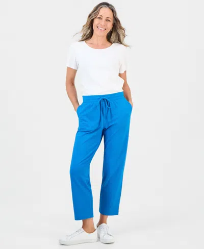 Style & Co Petite Mid-rise Pull-on Pants, Petite & Petite Short, Created For Macy's In Blue