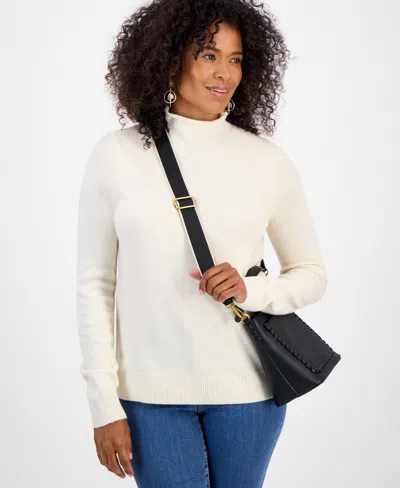 Style & Co Petite Mock Neck Sweater, Macy's Exclusive In Brown