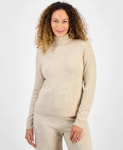Style & Co Petite Mock Neck Sweater, Macy's Exclusive In Neutral