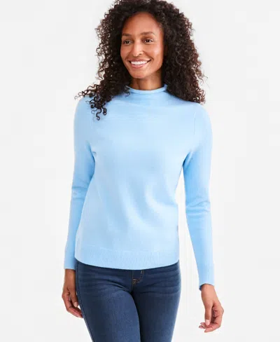 Style & Co Petite Mock Neck Sweater, Macy's Exclusive In Blue