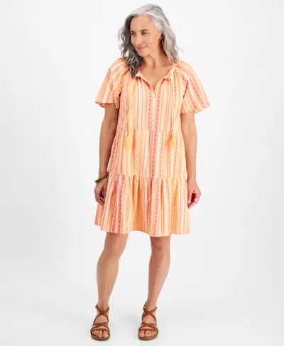 Style & Co Petite Tiered Dress, Created For Macy's In Mount St Melon