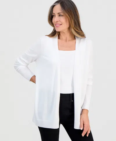 Style & Co Petite Open-front Cardigan, Macy's Exclusive In White