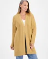 Style & Co Petite Open-front Dropped-shoulder Cardigan, Created For Macy's In Icy Coffee