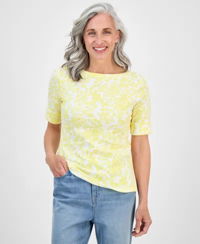 Style & Co Plus Size Printed Crewneck Top, Exclusively At Macy's