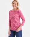 Style & Co Petite Pima Trailing Hearts Top, Macy's Exclusive In Multi