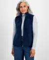 Style & Co Petite Polar Fleece Vest, Created For Macy's In Industrial Blue