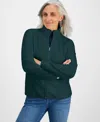 Style & Co Petite Polar Fleece Zip-front Jacket, Created For Macy's In Green
