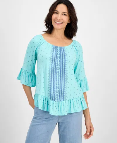 Style & Co Petite Printed Convertible Top, Exclusively At Macy's