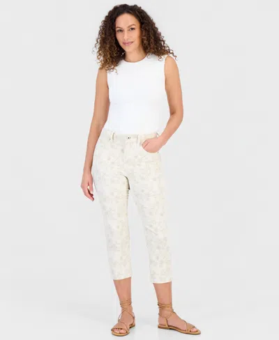 Style & Co Petite Printed High-rise Cropped Jeans, Macy's Exclusive In Multi