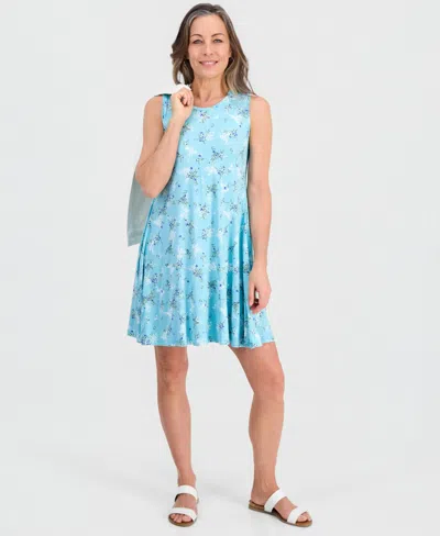 Style & Co Petite Printed Knit Sleeveless Flip Flop Dress, Macy's Exclusive