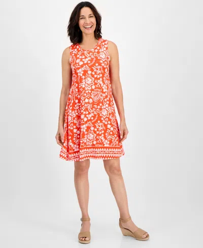 Style & Co Petite Printed Sleeveless Flip Flop Dress, Exclusively At Macy's