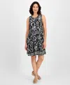 Style & Co Petite Printed Sleeveless Flip Flop Dress, Exclusively At Macy's