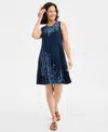 Style & Co Petite Printed Sleeveless Flip Flop Dress, Exclusively At Macy's In Blue
