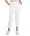 Style & Co Petite Pull-on Cuffed Twill Ankle Pants, Created For Macy's In Bright White