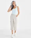 Style & Co Petite Pull-on Mid-rise Rolled Cuff Capri Pants, Created For Macy's In Stone Wall