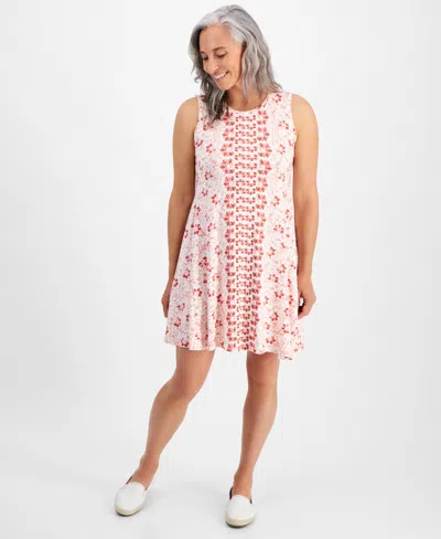 Style & Co Petite Runway Pottery Flip Flop Dress, Created For Macy's In Runway Shitake