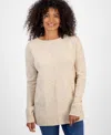 Style & Co Petite Seam-front Boat-neck Sweater, Macy's Exclusive In Neutral