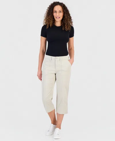 Style & Co Petite Seam-detail Utility Capri Pants, Macy's Exclusive In White