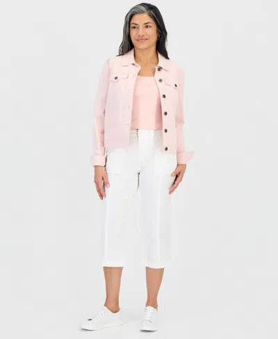Style & Co Petite Seam-detail Utility Capri Pants, Macy's Exclusive In White
