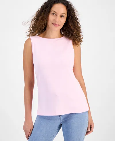 Style & Co Petite Sleeveless Boat-neck Tank Top, Created For Macy's