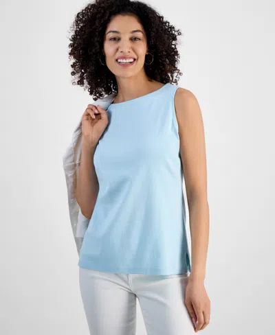 Style & Co Petite Sleeveless Boat-neck Tank Top, Created For Macy's