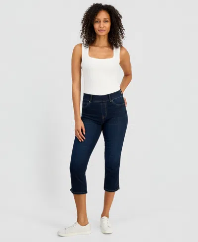 Style & Co Petite Slim Fit High-rise Capri Jeans, Macy's Exclusive In Blue