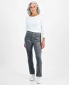 Style & Co Petite Straight-leg Corduroy Jeans, Created For Macy's In Silver Spoon