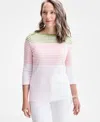 Style & Co Petite Striped Cotton Top, Exclusively At Macy's In White