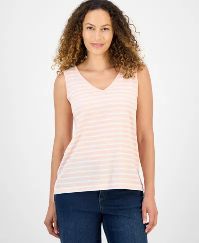 Style & Co Petite Striped Easy Fit Tank Top, Exclusively At Macy's