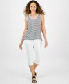 Style & Co Petite Striped Easy Fit Tank Top, Exclusively At Macy's In Multi