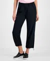 Style & Co Petite Techy Ankle Pants, Exclusively At Macy's In Deep Black