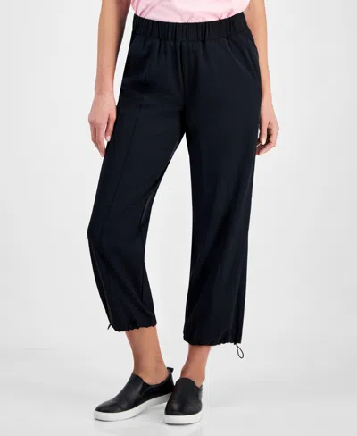 Style & Co Petite Techy Ankle Pants, Exclusively At Macy's In Deep Black
