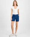 Style & Co Petite Utility-pocket Denim Shorts, Exclusively At Macy's In Gray