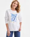 Style & Co Petite Vase Graphic Pull-on Sweatshirt, Macy's Exclusive In Brown