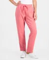 Style & Co Petite Yummy Fleece Pants, Created For Macy's In Pink