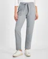 Style & Co Petite Yummy Fleece Pants, Created For Macy's In Medium Grey Heather