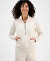 Style & Co Petite Cloud Fleece Half-zip Sweatshirt, Macy's Exclusive In White