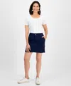 Style & Co Petite Zig Zag Mid-rise Mini Skirt, Exclusively At Macy's In Blue