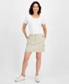 Style & Co Style Co Womens Zig Zag Cargo Pocket Skirt 2p 24w Exclusively At Macys In Neutral
