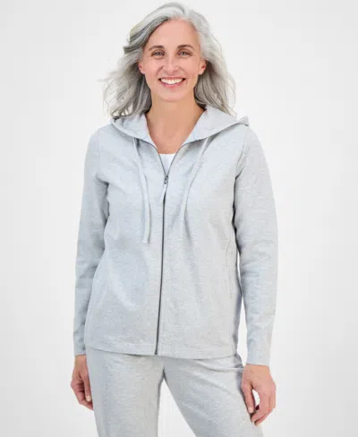 Style & Co Petite Zip-front Long-sleeve Hoodie, Created For Macy's