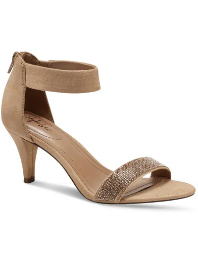 Style & Co Phillys Womens Padded Insole Embellished Evening Heels In Gold